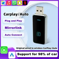 Carplay2air Wireless CarPlay Android Auto Wireless Box 2in 1 Adapter 2-Channel Work Waze Spotify 5.8Ghz WiFi BT5.0 Siri GPS