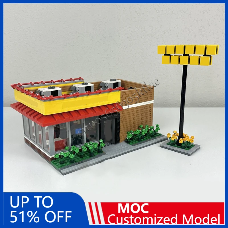 Maison de biscuits d'ingénierie urbaine MOC, 1394 pièces, bloc de construction modulaire personnalisé, Design créatif populaire, bricolage, jouet cadeau de noël