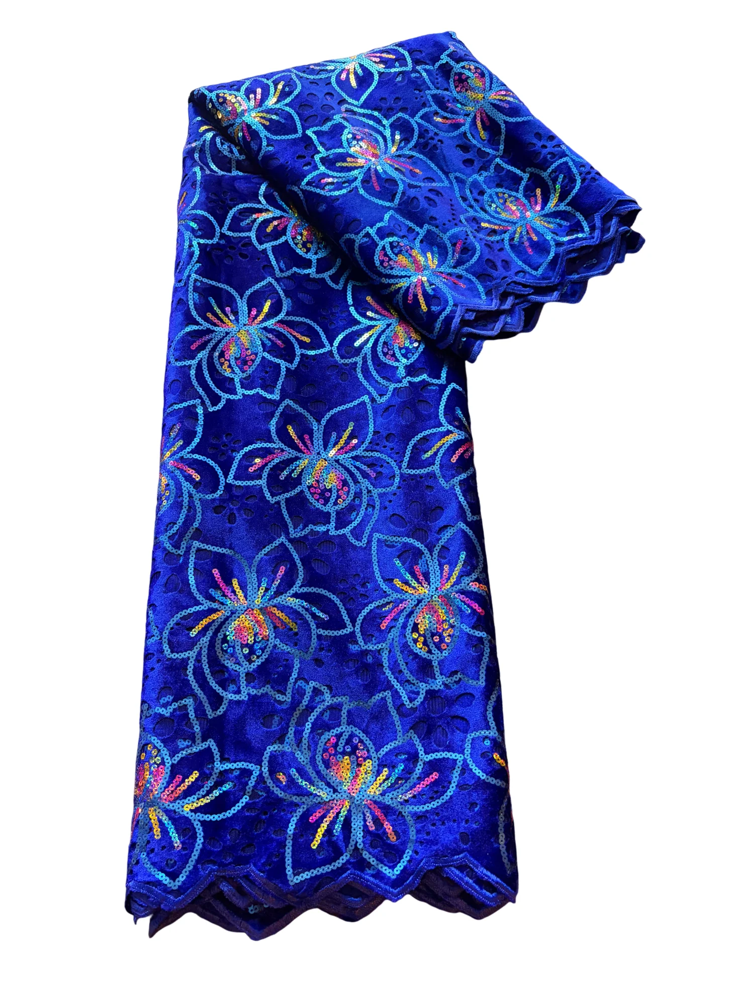 

Luxurious Nigerian Handmade Lace Fabric 2025 High Quality Velvet Sequins Stones Embroidery African French Lace Fabric For Sewing