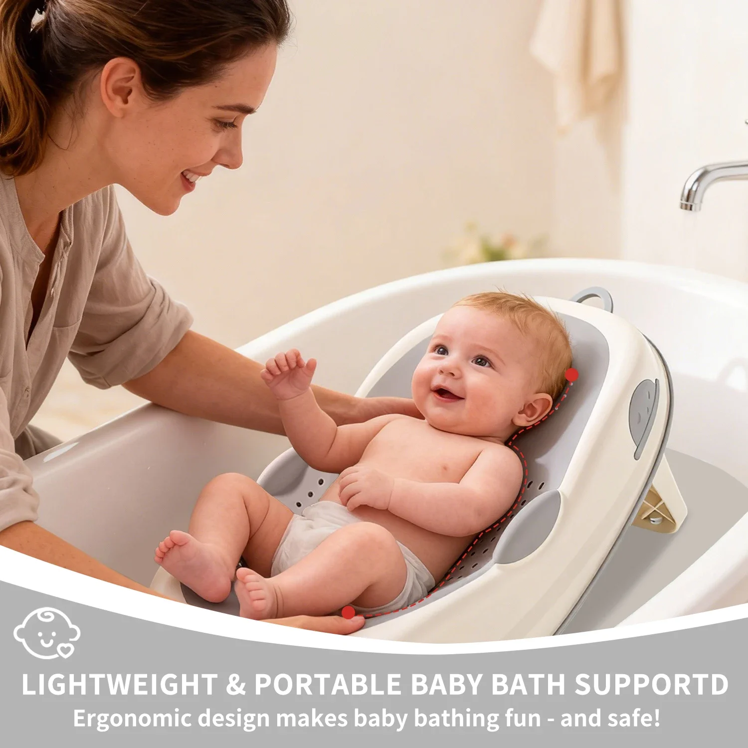 Ergonomic Baby Bath Support 5