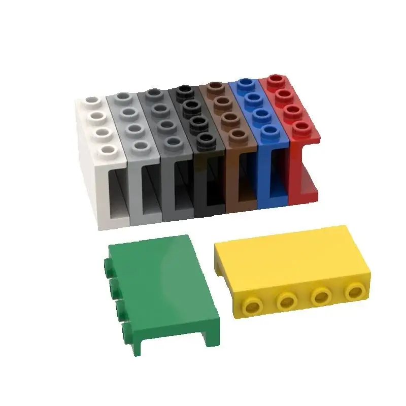 10 個 MOC 14718 パネル 1x4x2 サイドサポート付き中空スタッドビルディングブロックレンガ DIY 互換性のある組み立てハウス粒子おもちゃ