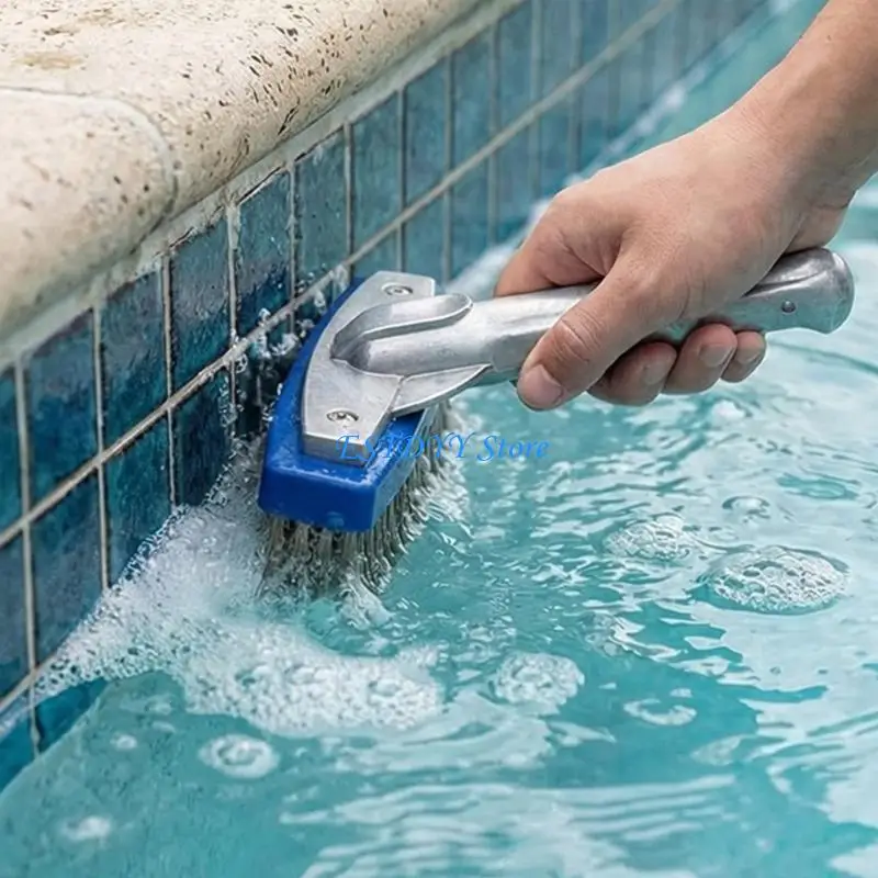 G6DE High Performances 5Inch Pool Scrubber Stainless Steel Pool Brush Deep Cleaning Tool for Concrete & Gunite Pools
