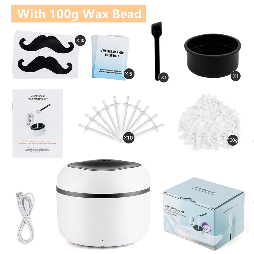 Mini Wax Heater Machine 40g Siliconen Kom Wax Warmer Neus Oor Ontharing Waxen Kit Wax Bean Wax Verwarming smeltkroes Smelter