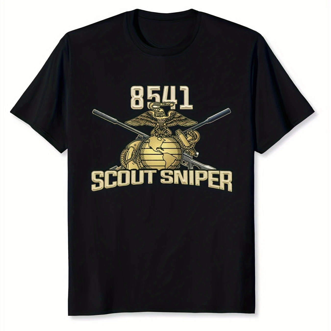 

US Marine Corps Eagle & Earth Anchor 8541 MOS Sniper T-Shirt 100% Cotton O-Neck Short Sleeve Summer Casual Mens T-shirt