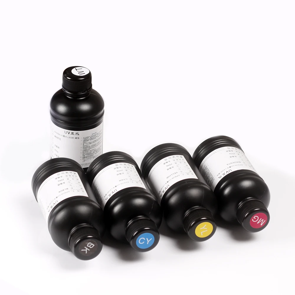 

1 set of 1250ml 2500ml soft UV ink kit compatible with EPSON printer print head printing leather silicone TPU flexible ink