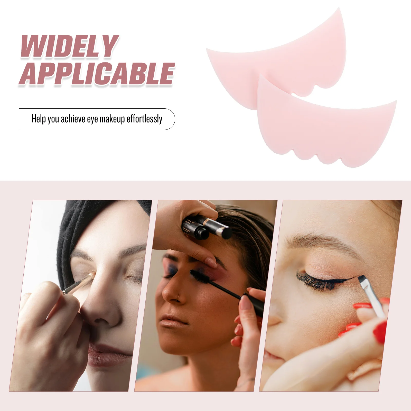 2Pcs Eye Makeup Assistant Silicone Shields Mascara Eyeliner Guide Stencils Eyeshadow Fallout Protector Makeup Tool