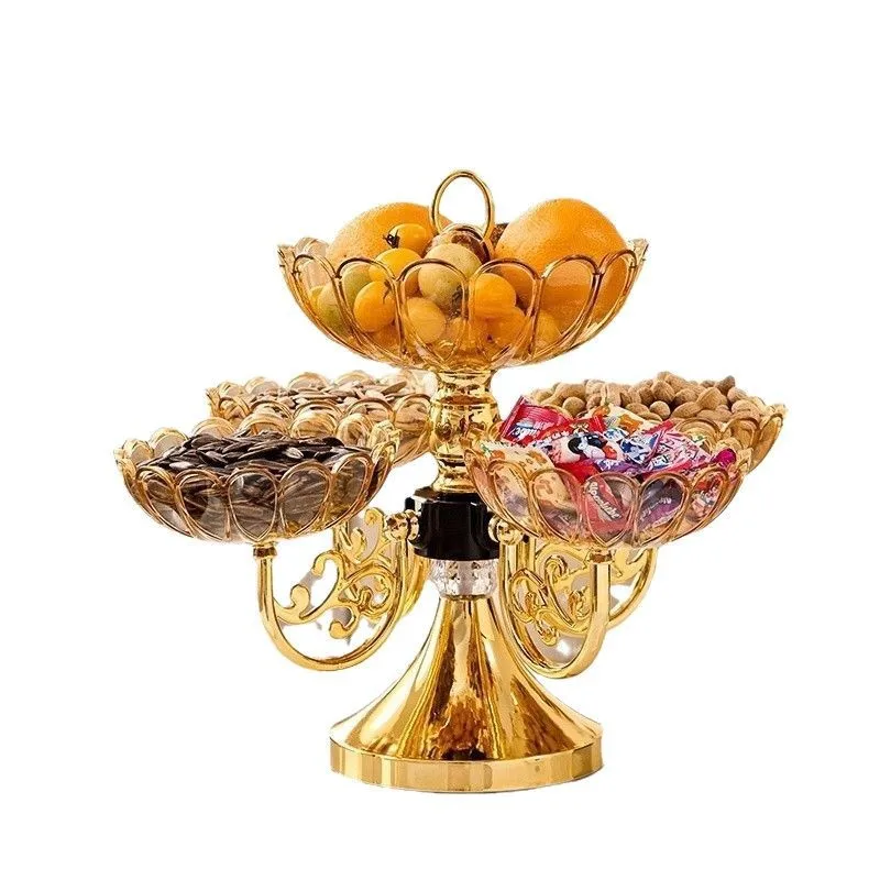 

Fruit plate household 2024 new rotatable multi-layer living room fruit plate, snacks, dried fruit candies