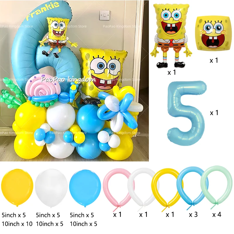 Niedliche SpongeBob Schwammkopf Aluminiumfolien-Ballons für Kindergeburtstage, Babypartys, Eventdekoration und Partyzubehör – Detail 5