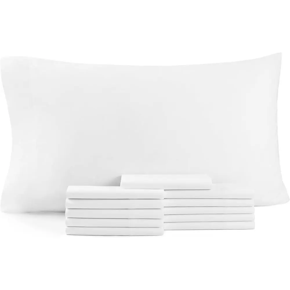 

Arkwright Bulk Queen Pillow Cases - Pack o 12 - Sot Hypoallergenic Cotton Blend Pillowcases, Bedding entials or Hosts, Resorts,