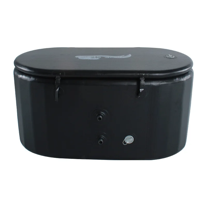 Black brushed inflatable jacuzzi can store fitness tub Indoor cold therapy tub