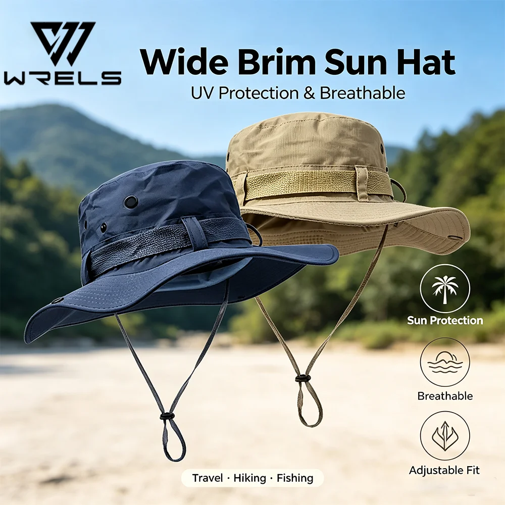 Sonnenhüte Outdoor-Anglerhut mit breiter Krempe, UV-Schutz, atmungsaktiv, verstellbar, Damen-Bucket-Hut, Sommer-Herren-Wanderhut, Fischerhut
