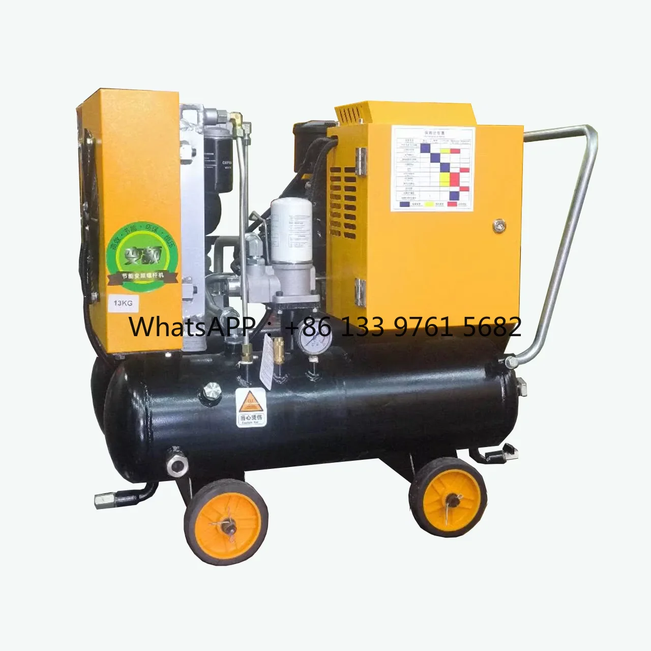 Compresor de aire integrado de bajo ruido Karlos 500 litros 0,5 m3/min 18 Cfcm 8bar pequeño compresor de aire de tornillo de 5,5 hp 4kw con tanque de aire