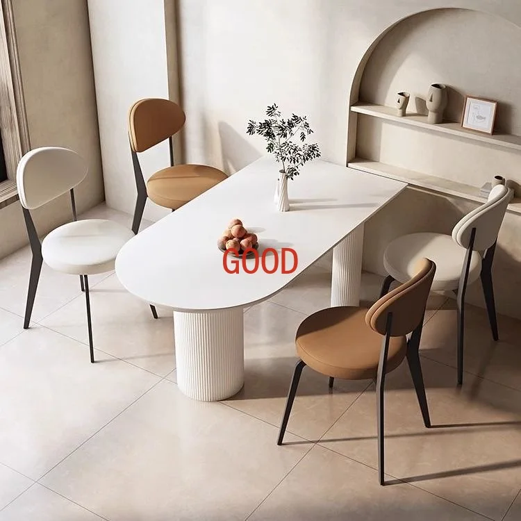 French style dining chair with cream is simple and luxurious. online celebrity designer dining table and chair uses online celeb image 6