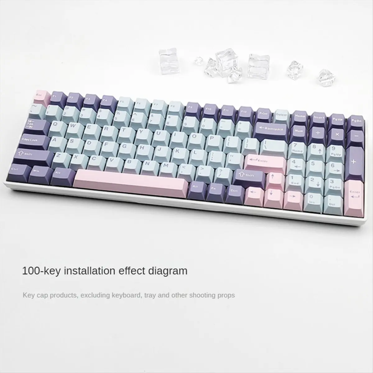 SCLS 125 Keys PBT Double Shot Keycaps Set Key Caps Cherry Height for MX Mechanical Gaming Keyboard , Type-B