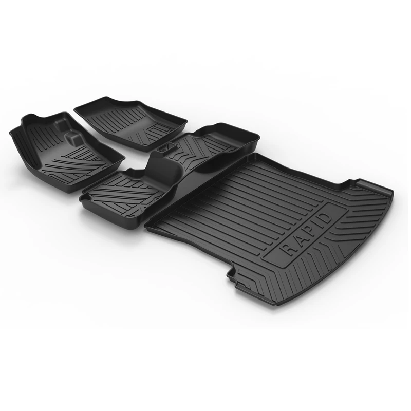 3D TPE all weather car floor liners mat/RAPID car mat Odorlesss friendly all weather TPE car floor liners car carpets for Skodas