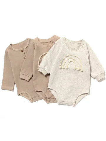 Pelele de algodón de manga larga para bebé, traje para gatear, Mono para pañales, primavera y otoño
