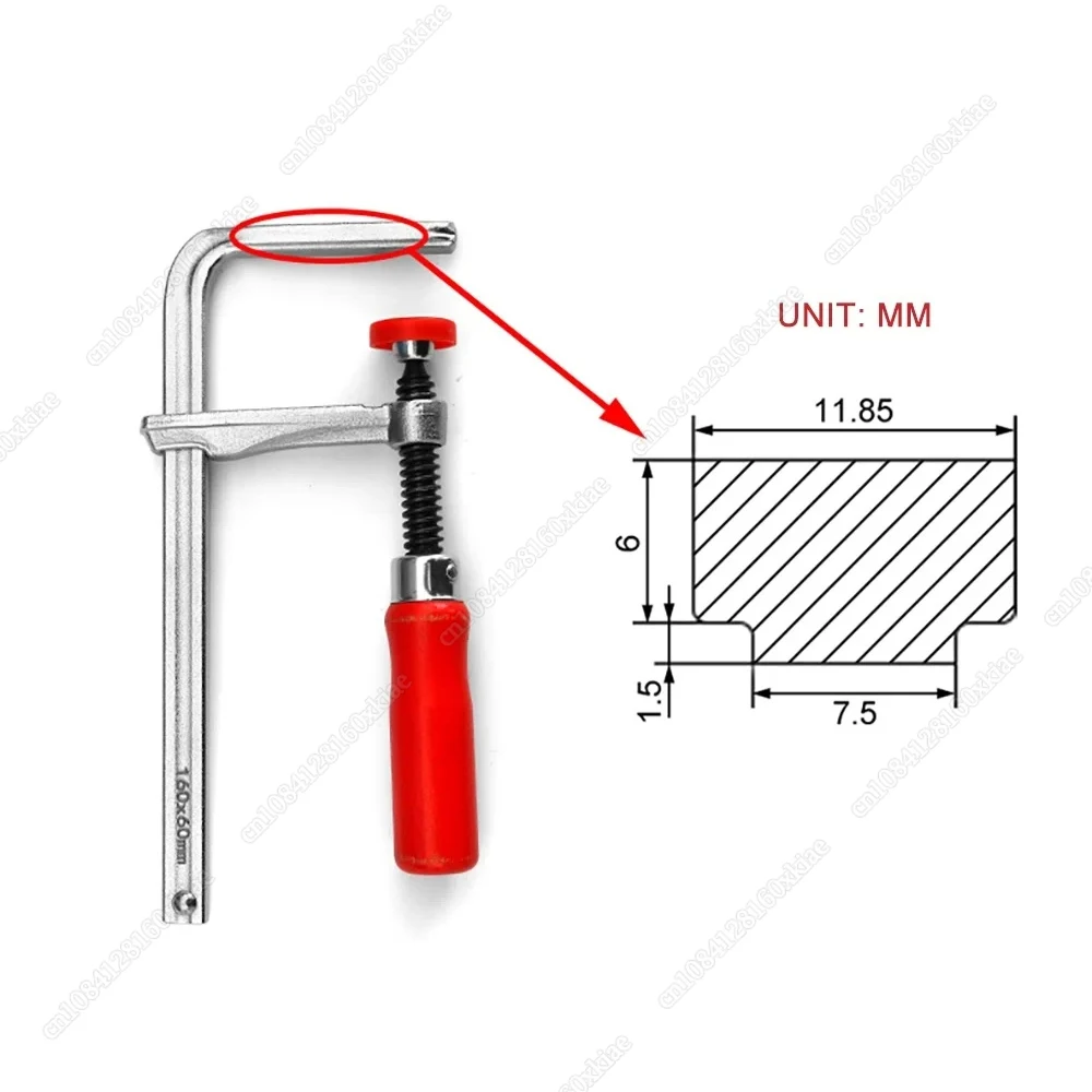 New F Clamp 120/160/200/300mm Wood Handle Guide Rail Clamps with Screw Action Arm for Woodworking MFT Table and Cutting Track image 6