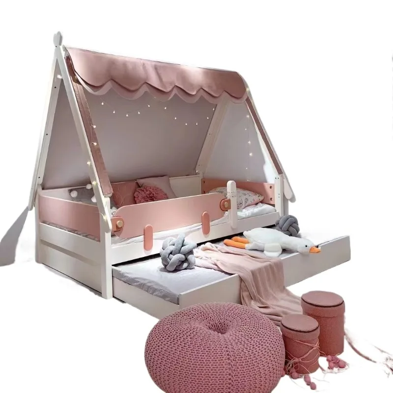 Full solid wood tree house bed, tent indoor bed, tent bed