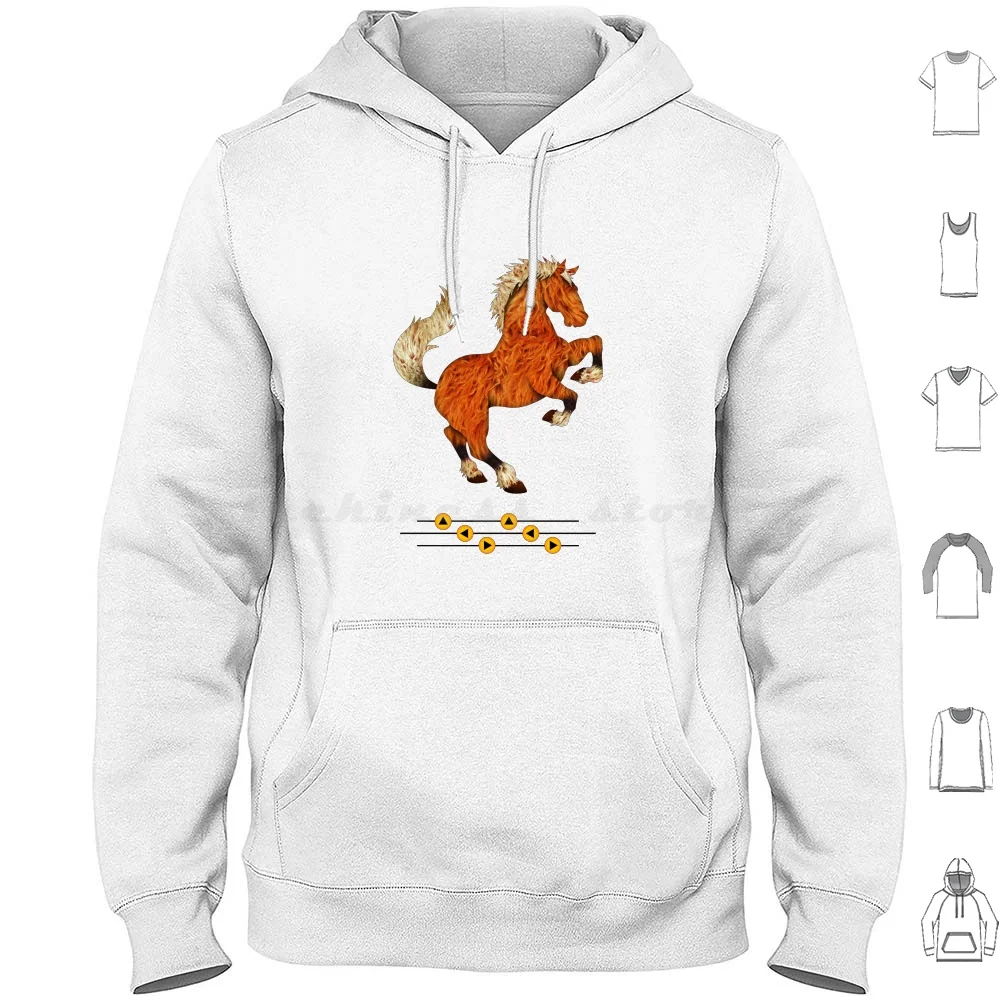 Epona's Song Hoodies Long Sleeve Epona Hyrule Horse Ocarina Ocarine Animal Wild Gaming Gamer Videogames Geek Nerd