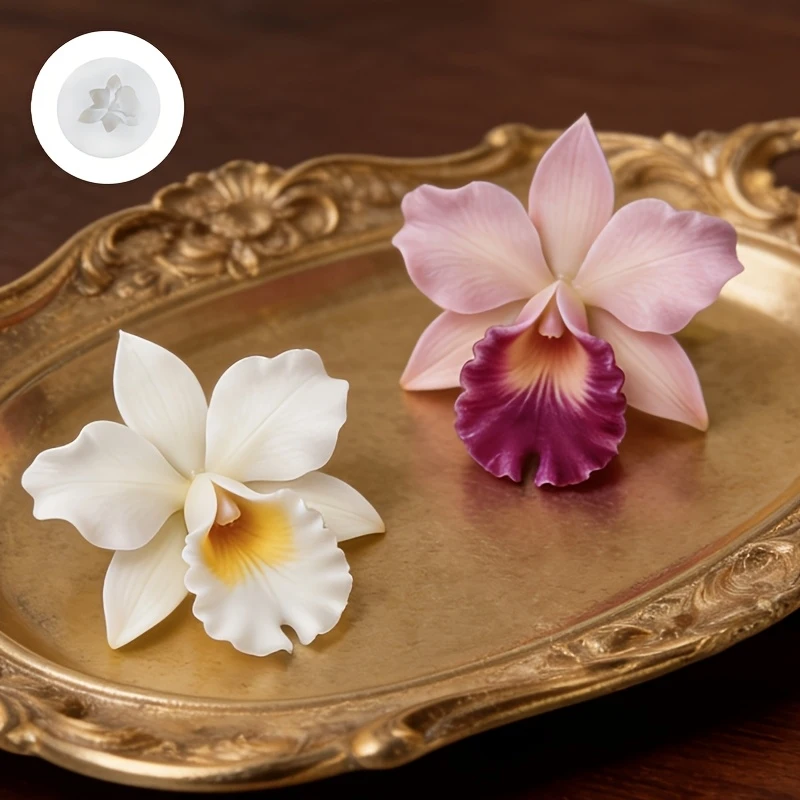 1 Silicone molds for resin casting，Features an elegant orchid design，Perfect handmade gift for Mother's Day。It is an ideal choic