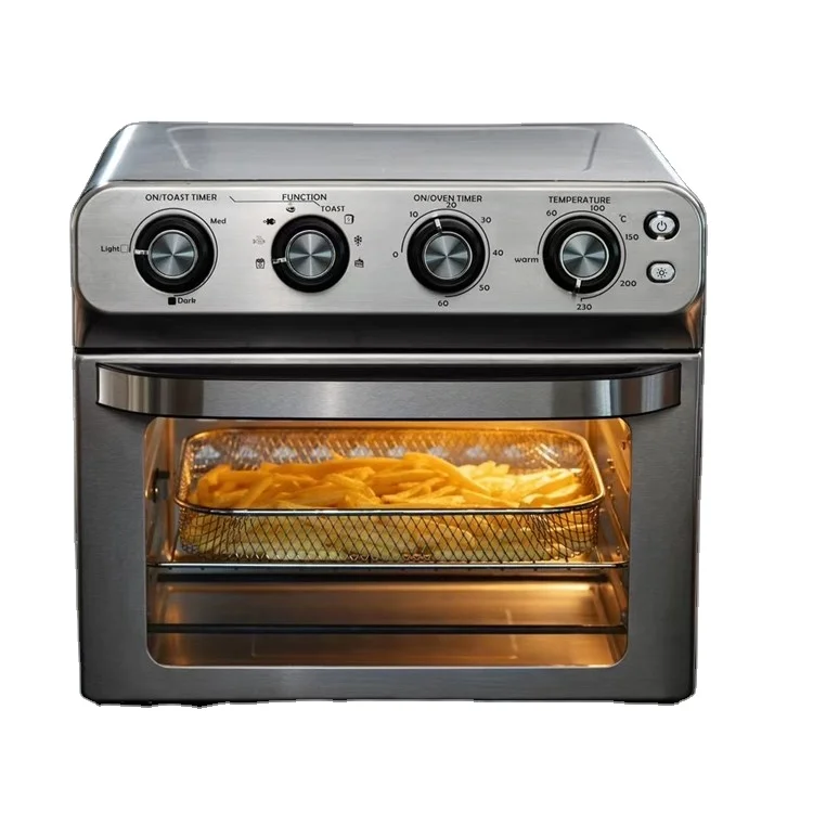 01A Stainless Steel oil free healthy visible toaster electric biggest family and party size 25l air fryer oven