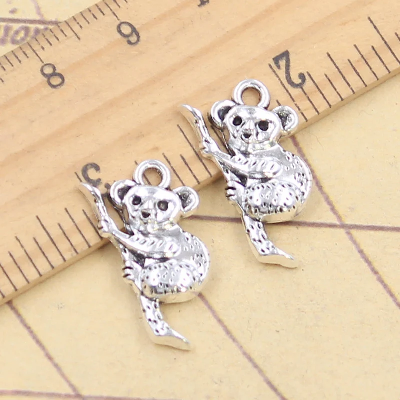 10pcs Charms Koala Bear 22x12mm Antique Silver Color Pendants DIY Making Handmade Finding Tibetan Jewelry