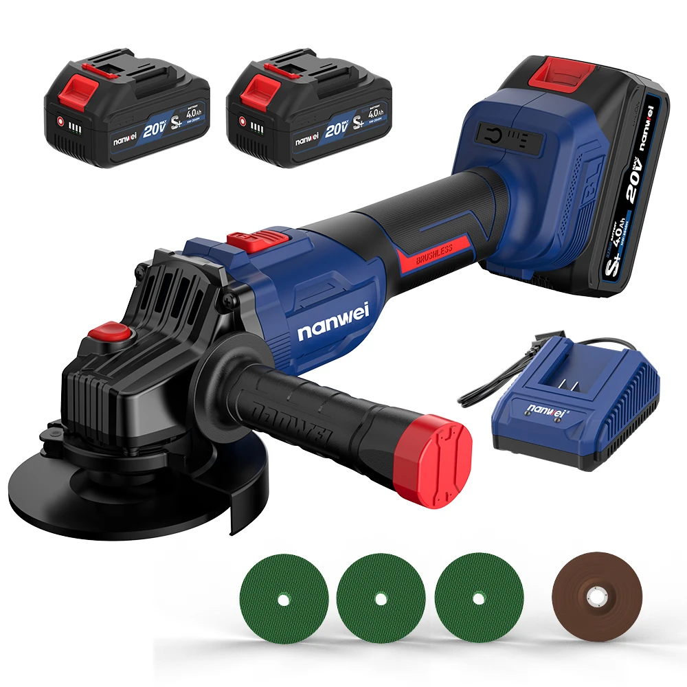 High-Power 125MM Cordless Brushless Grinding DIY Lithium Battery Polishing Handheld Electric Angle Grinder