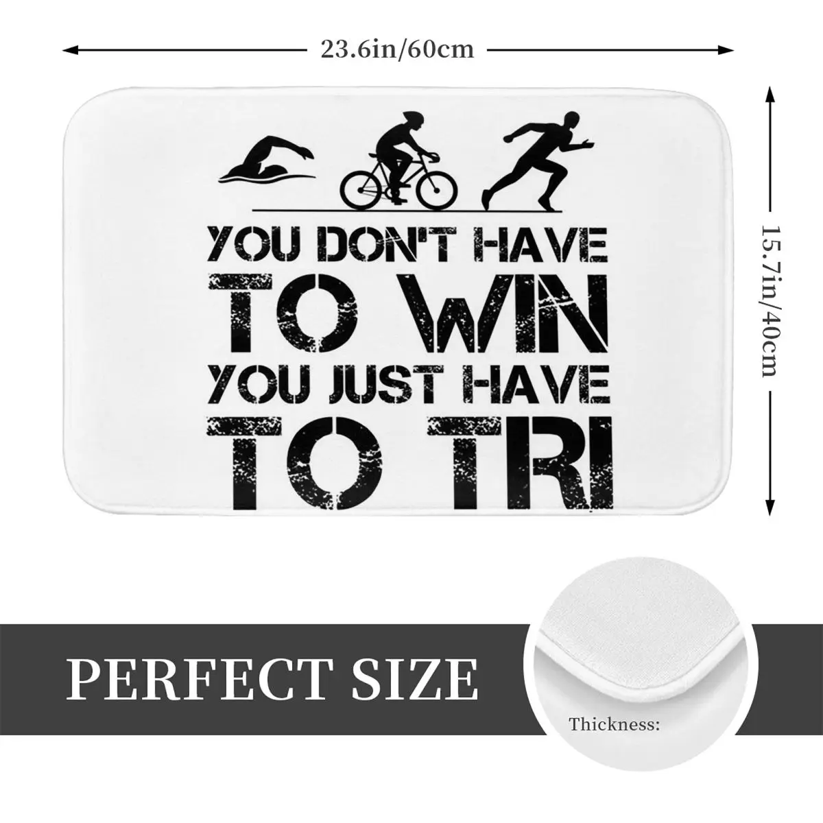 Triathlon Swimming Cycling Running Doormat Kitchen Entrance Home Floor Mat Anti-slip Carpet Rug for Balcony Footpad Mats