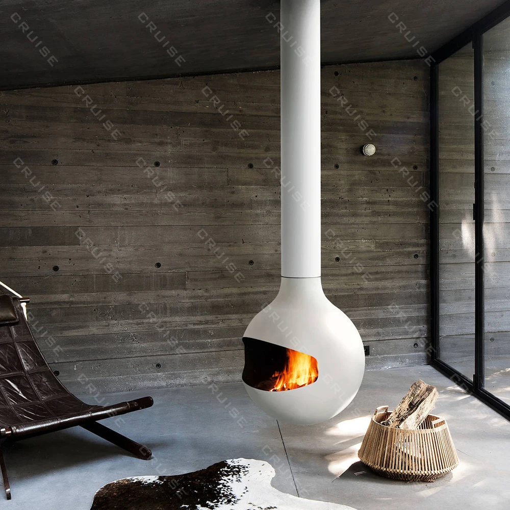 كروز صديقة للبيئة الحديثة فيلا تصميم السقف شنت محاكاة لهب 700 مللي متر ثلاثية الأبعاد التفتيت معلقة الموقد #2