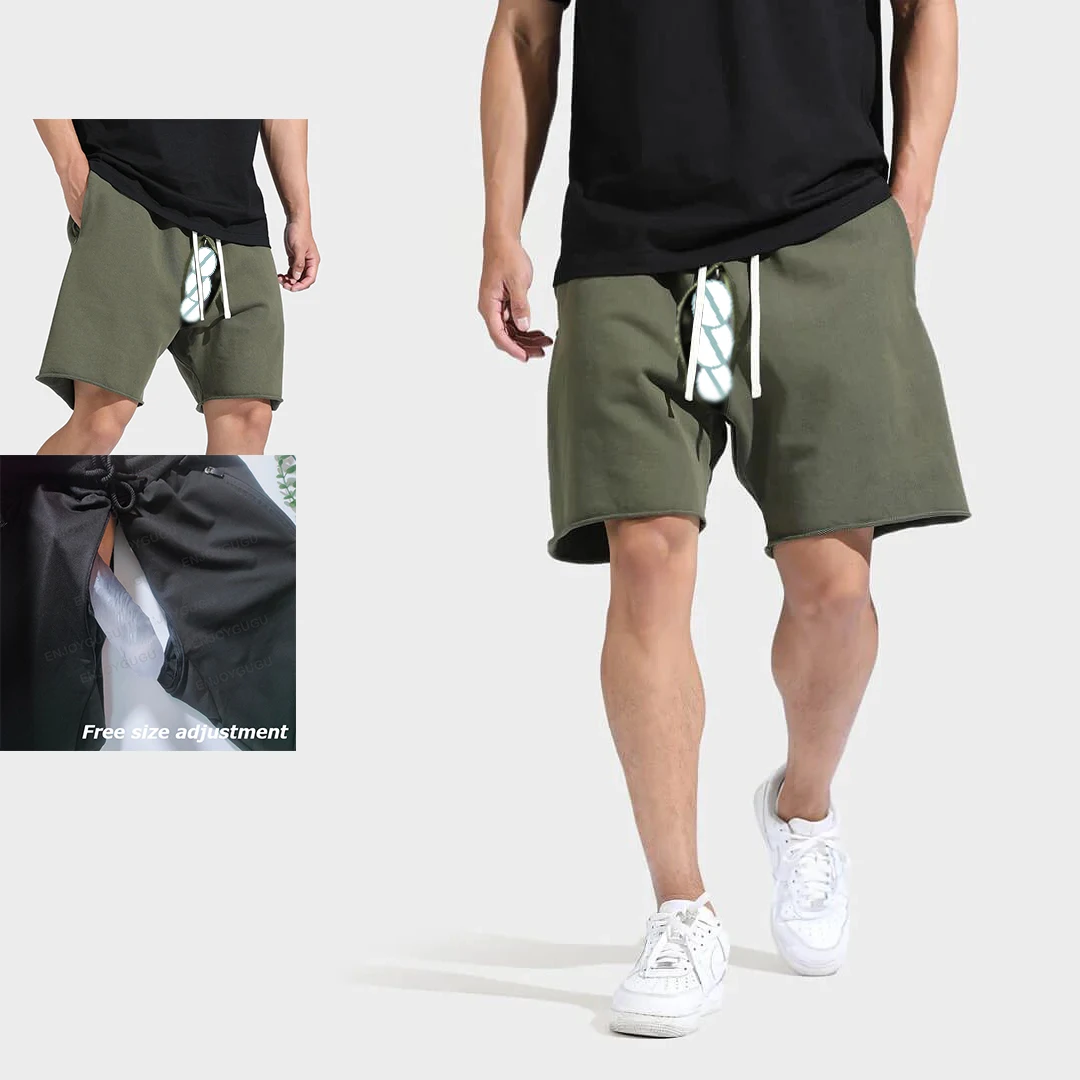 Jogger Gym Shorts Men Outdoor Sex Open Crotch Erotic Pants Casual Track Sweatpants Baggy Plus Size Running Trunks Short Cotton