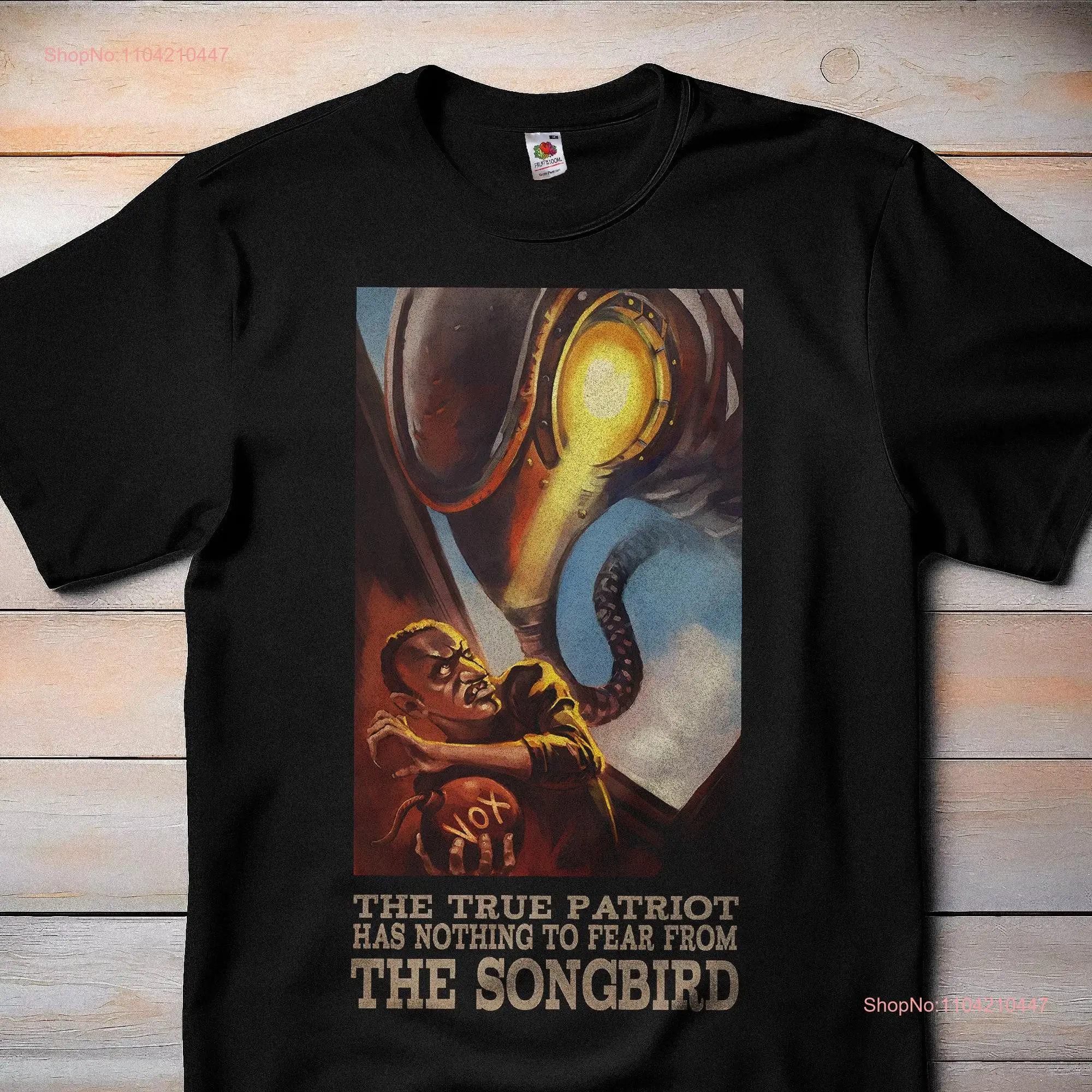 Songbird Poster True Patriot Bioshock Classic Video Game T Shirt Retro Gamer Gaming FPS long or short sleeves