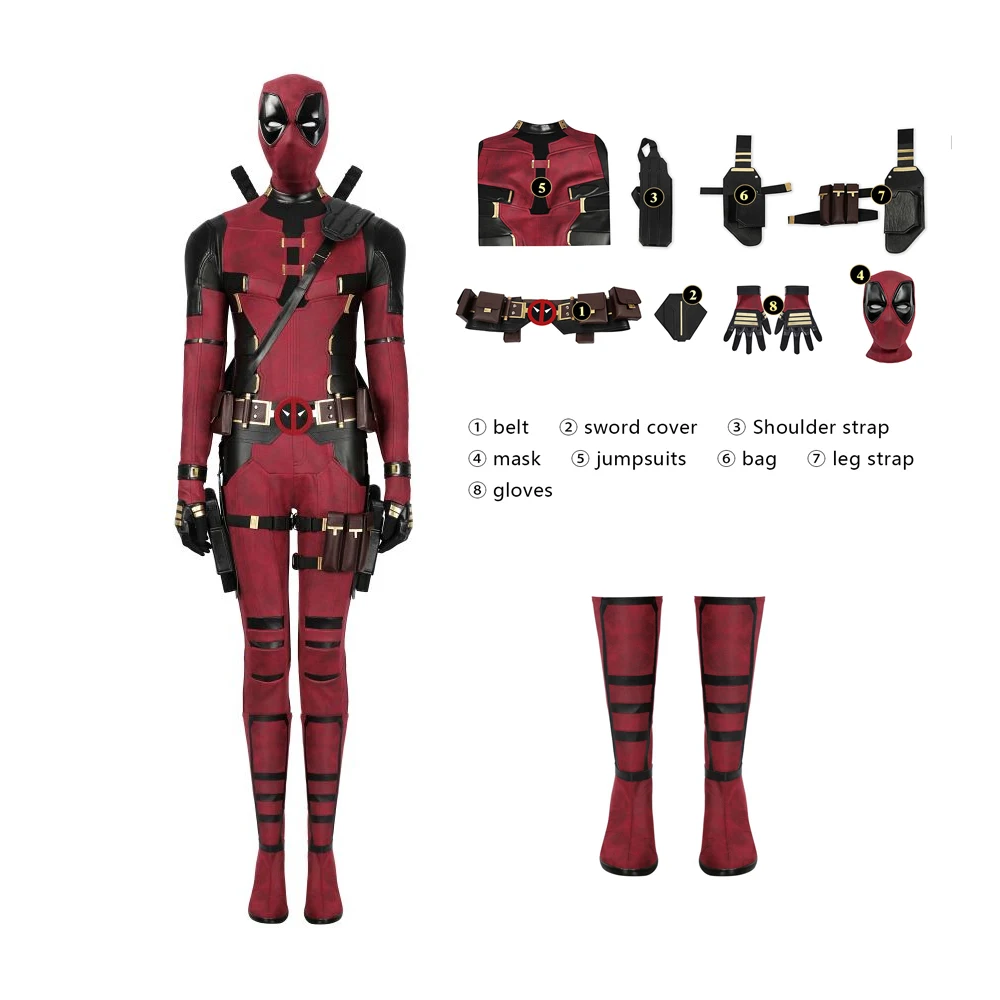 

Halloween Carnival Lady New Death Guard Role Play Cosutme Wade Winston Wilson Role Play High Quality Movie Anti Hero Jumpsuit