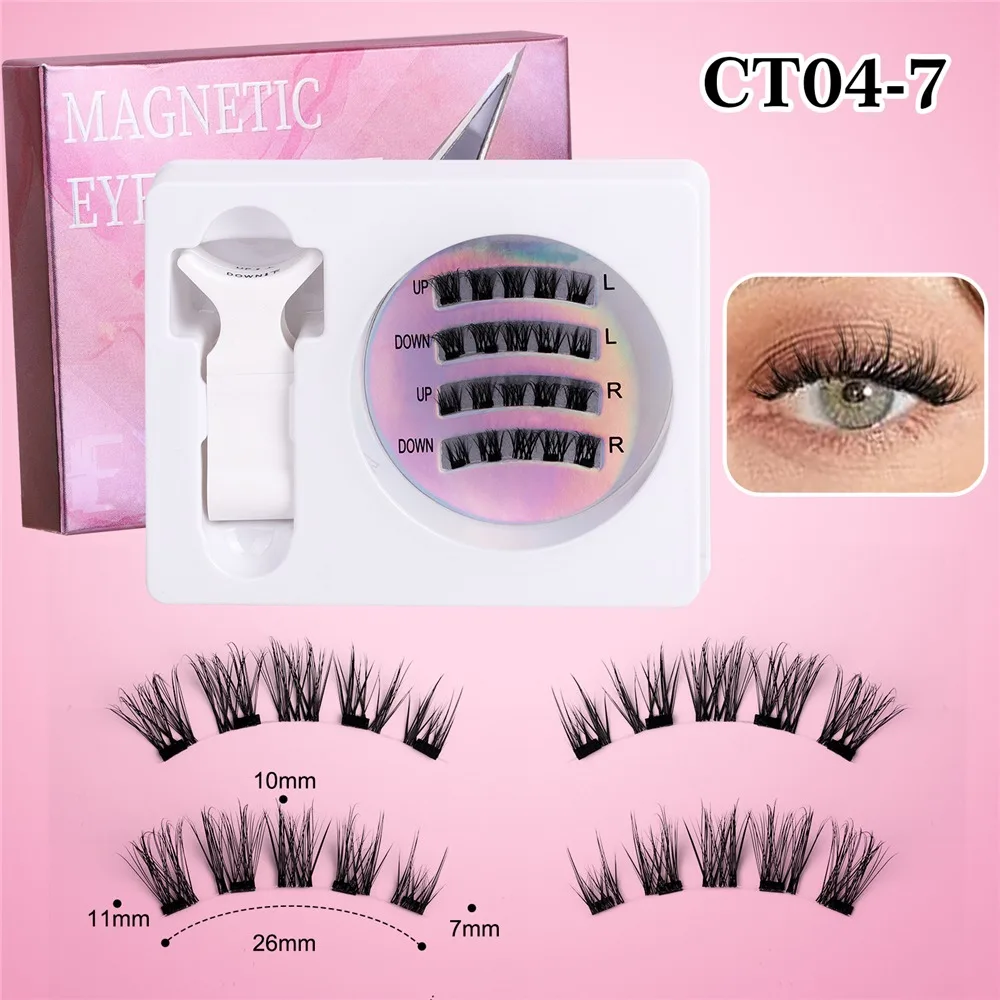 Suction Magnetic Eyelashes with Applicator No Glue Needed Natural Magnetic False Eyelash Set No Removal Fixed Position