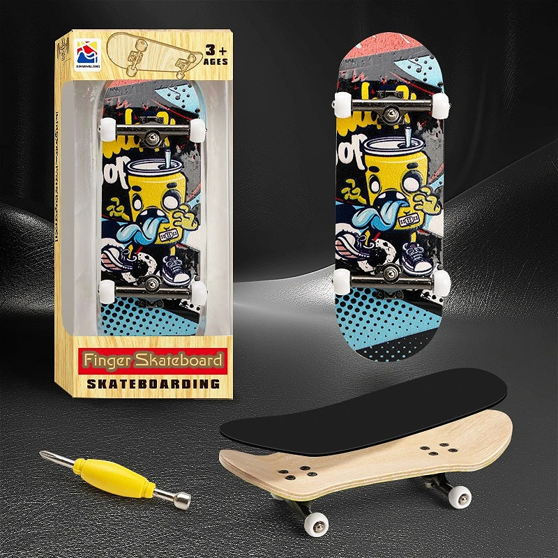 Großhandel Professionelles Kugellager-Mini-Stressabbau-Fingerboard-Spielzeug aus Fünfschichtigem Ahornholz – Detail 9