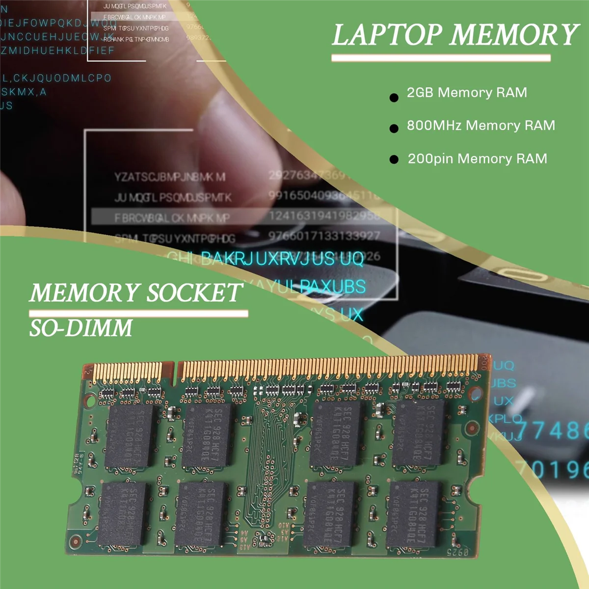 SMIEA 2GB DDR2 PC2-6400 800MHz 200Pin 1.8V Laptop Memory SO-DIMM Notebook RAM