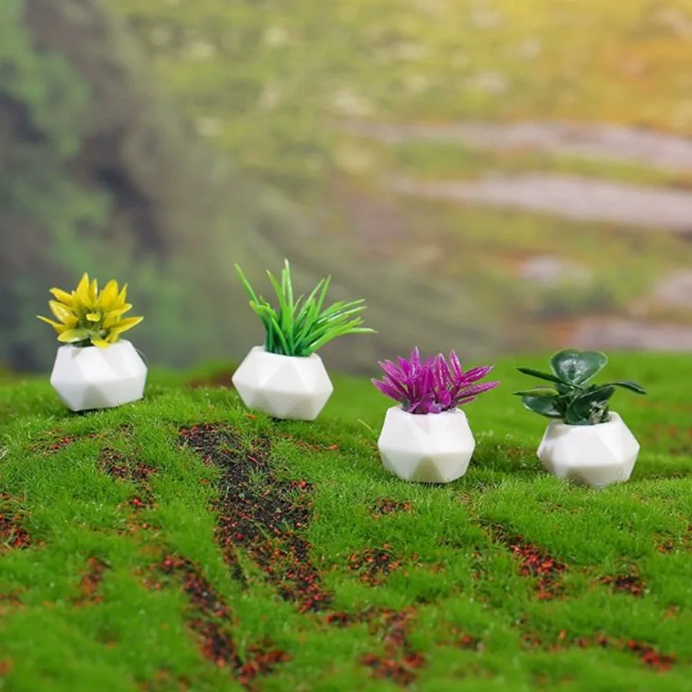 1:12 Dollhouse Miniature Potted Plant Multistyles Mini Green Leaves Plant Pot Bonsai Garden Home Model Doll House Accessories