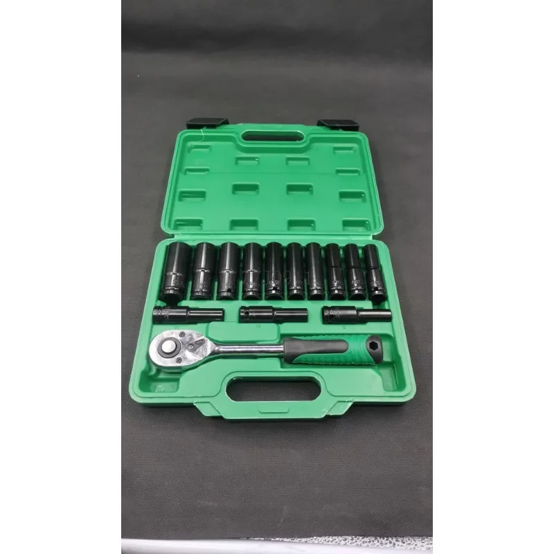 ชุดประแจไฟฟ้าแขน 8-24 ชิ้น ชุด 14 ชิ้น Dafei ชั้นวางของเจาะรู 8 ซม. ปลอกสีดํา