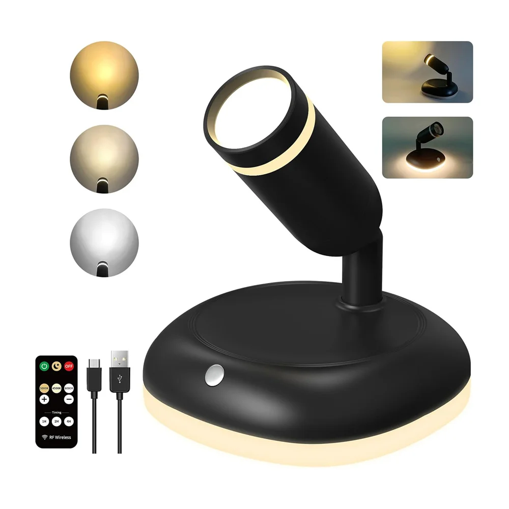 

Wireless Spotlight USB Rechargeable 4000mah Battery Operated with Remote 3000K-6000K for Artwork Painting Tree Plant Picture