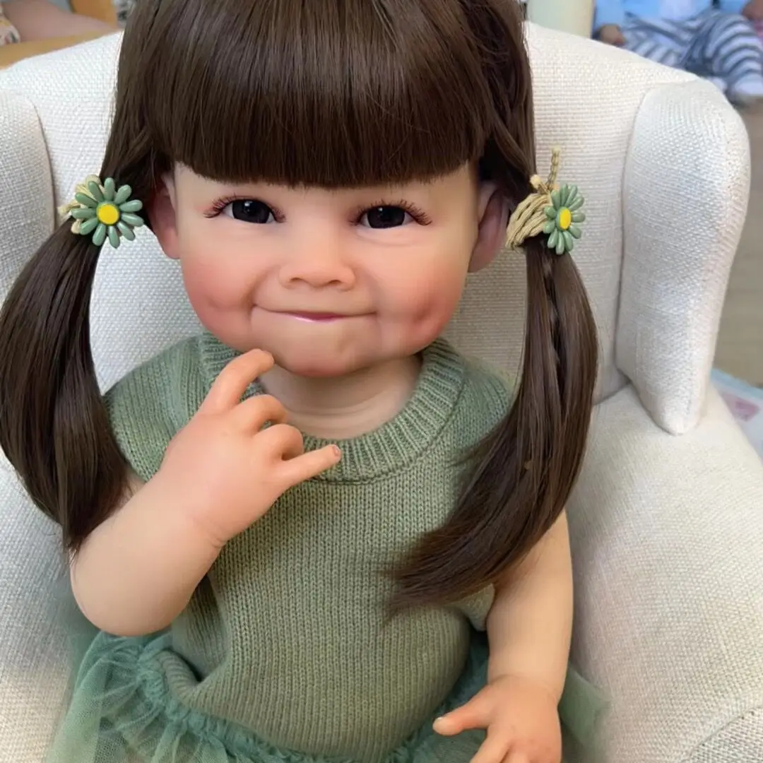 

55CM Reborn Toddler Doll Smiling Raya Lifelike Soft Full Body Silicone High Quality Doll Visible Veins Bebe Reborn Doll for Girl