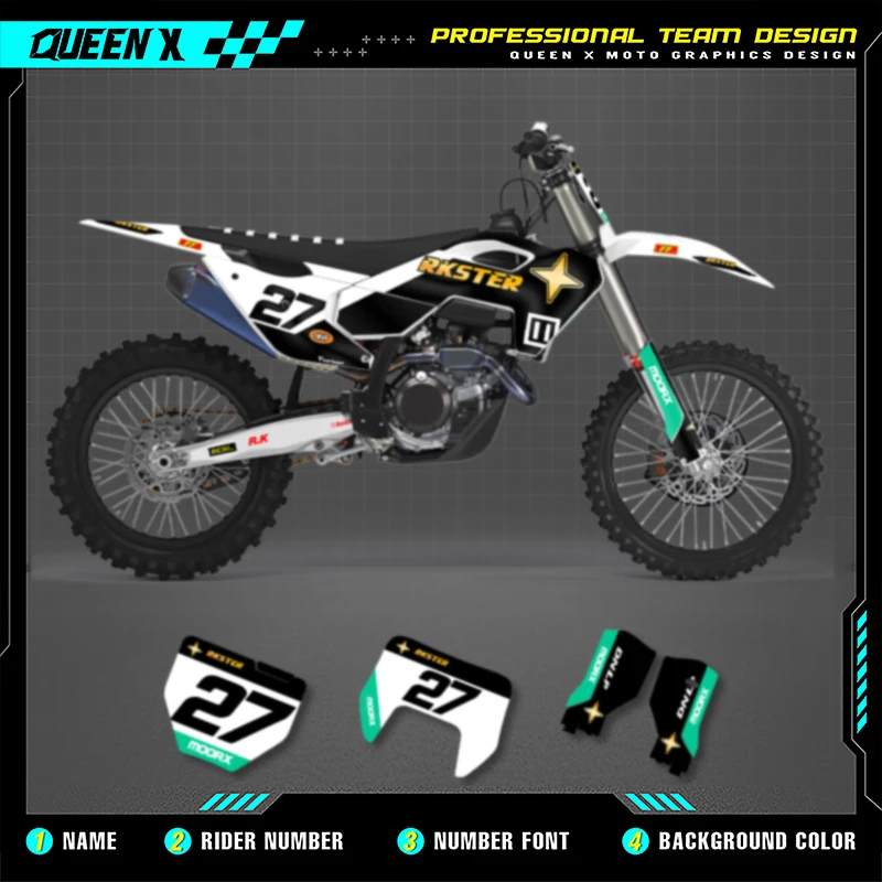 

Комплект наклеек для мотоцикла Queen X MOTOR для Husqvarna TC FC TX FX FS 2023 2024 TE FE 125 250 300 450 2024, графические наклейки