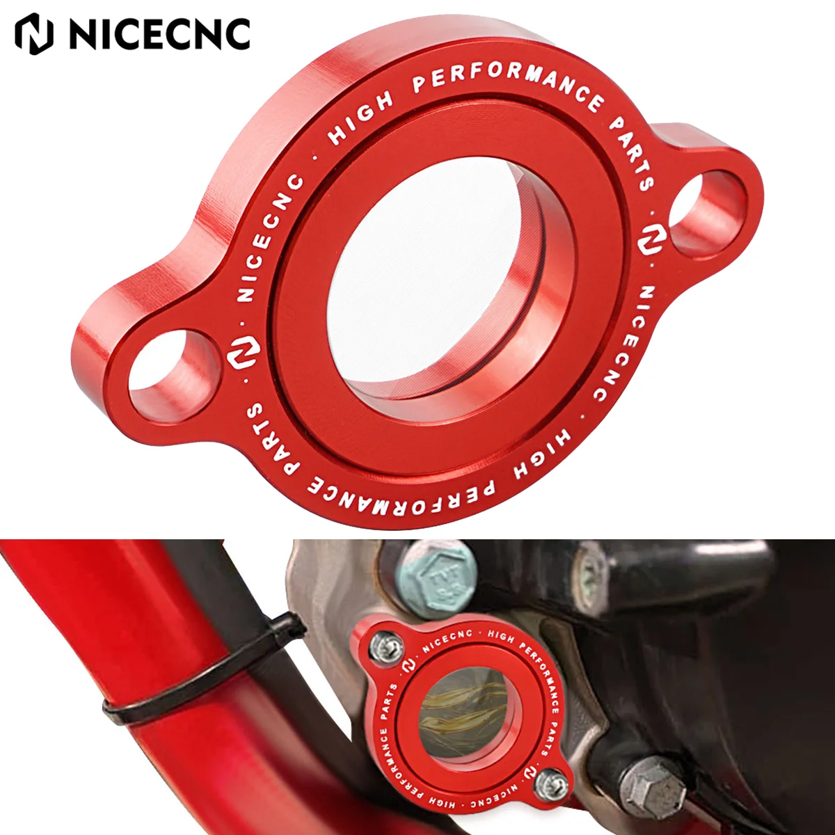 

NICECNC For Beta RR RRS 350 390 430 480 2015-2024 ENDURO RR-S 500 430 390 350 2021 Motorcycle Transparent Oil Filter Cover Cap