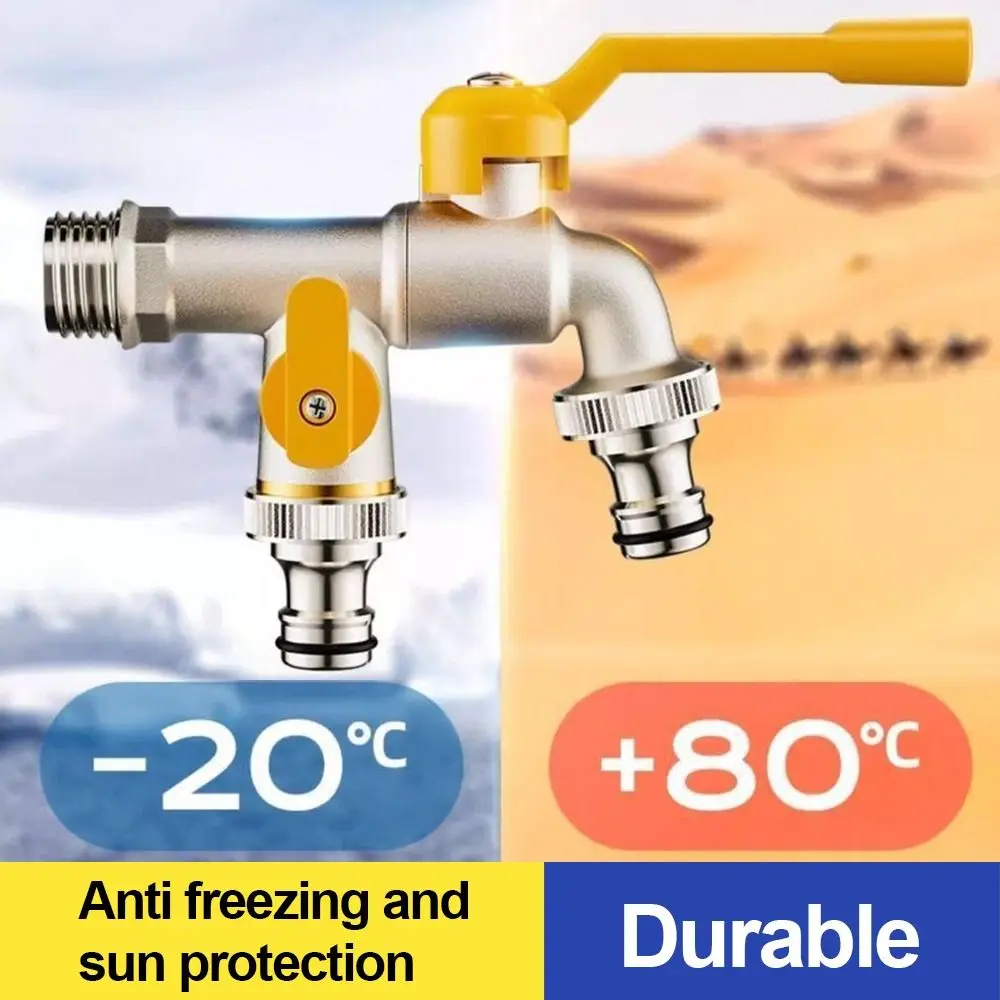 

Универсальный медный кран для воды, морозостойкий, с двумя/одними выходами, разветвитель для садового полива, для дома и помещений