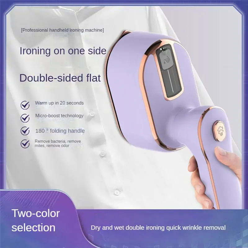 (ESTR) 1000W Steamer Steam Iron Handheld Portable Home Travelling for Clothes Ironing Wet Dry Ironing Machine EU Plug Purple