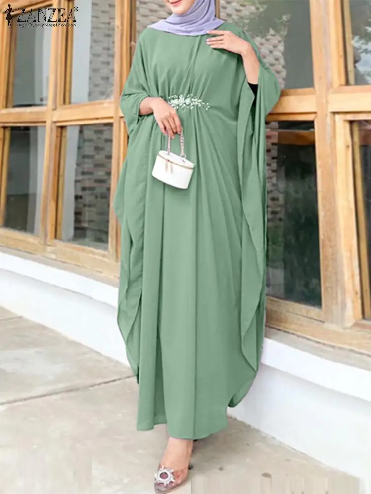 Autumn Muslim Long Dress Fashion Party Robe Eid Mubarek Abayas For Women Maxi Sundress 2024 ZANZEA IsIamic Hijab Vestidos Kaftan