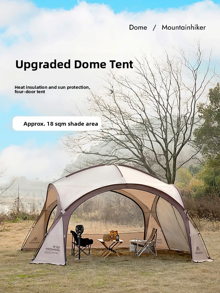 

Upaded Zipper Version Outdoor Cam Sunade Tent Waterproof Polyester Cotton Dome Tent for Multiple People MountainHiker