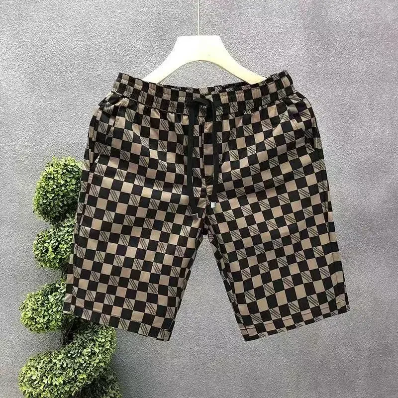 شورت صيفي كاجوال، خفيف وفضفاض، شورت شاطئ رياضي عصري للرجال 5 نقاط مع أربطة، خفيف الوزن، مسامي A