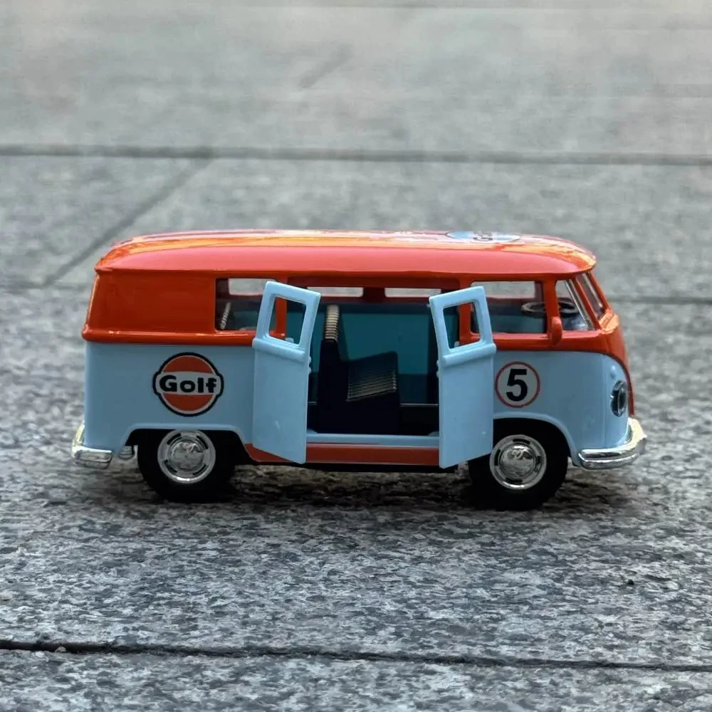 Modelo de coche de autobús de viaje de aleación 1:36, autobús transportador fundido a presión azul extraíble, modelo de furgoneta, coche de juguete para niño, regalos, decoración de colección