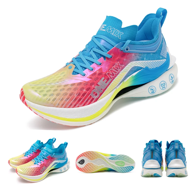 ONEMIX  23606 Trail Racing Carbon Plate Running Shoes Breathable Mesh Cushion Stable Outdoor Marathon Training Sport Sneakers