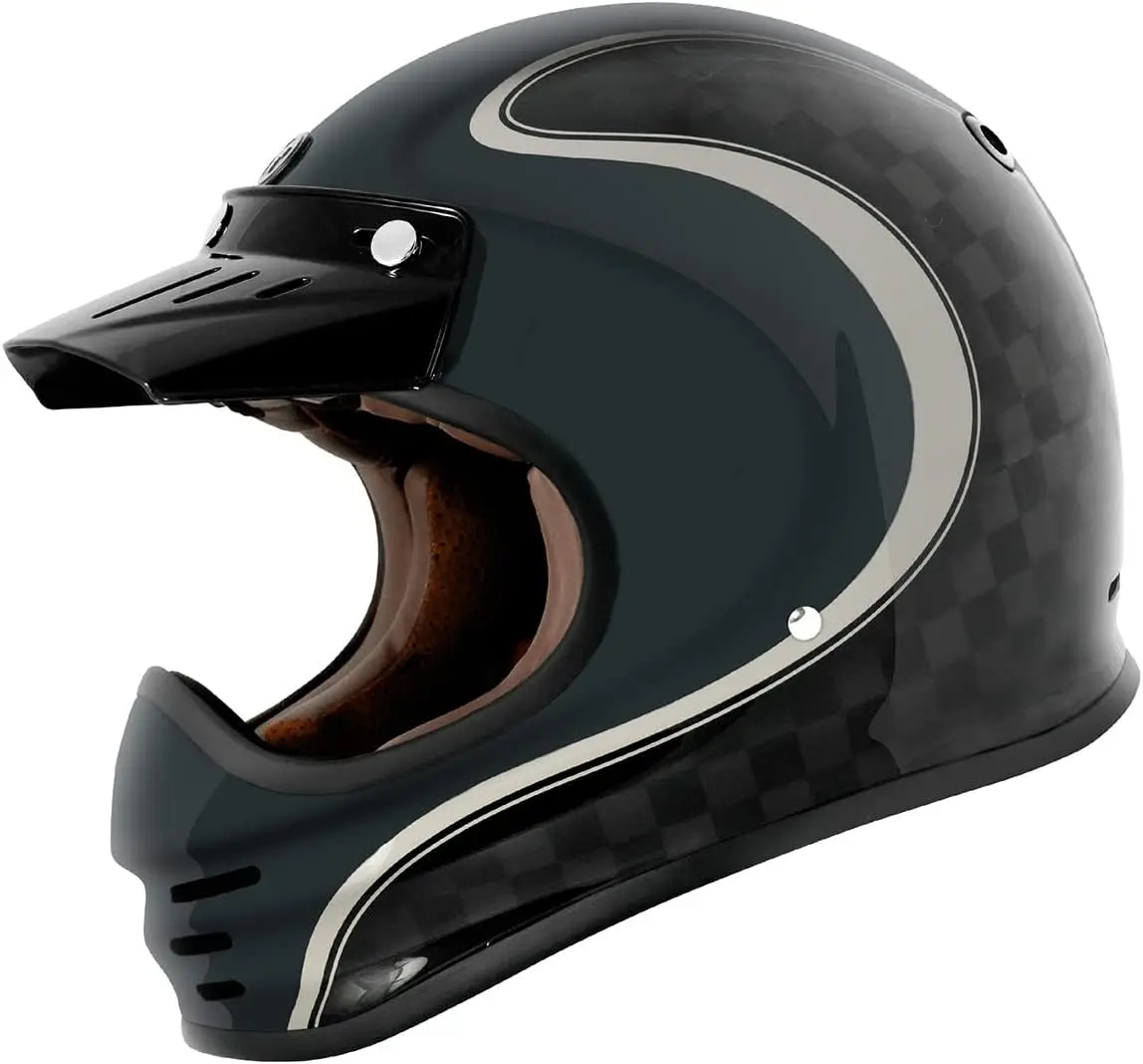 

T3/Baja Fiberglass Retro Classic Full-Face Moycle Helmet DOT & ECE Approved