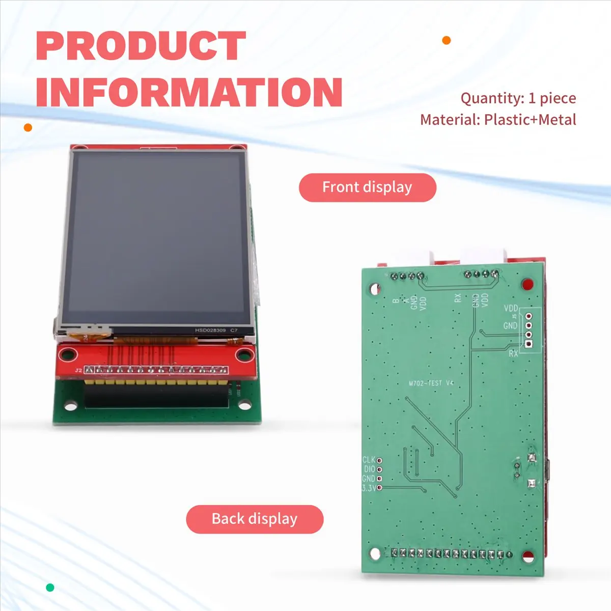 7 In1 Indoor Air Quality Sensor Reading Panel Co2/PM2.5/TVOC/CH2O T&H Dust Detection Sensor Module Display Panel